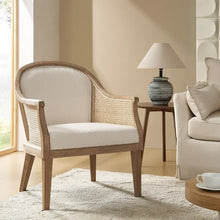 Load image into Gallery viewer, Danilo Solid Wood Armchair with Rattan Design and Sturdy Legs by HULALA HOME