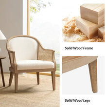 Load image into Gallery viewer, Danilo Solid Wood Armchair with Rattan Design and Sturdy Legs by HULALA HOME
