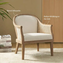 Load image into Gallery viewer, Danilo Solid Wood Armchair with Rattan Design and Sturdy Legs by HULALA HOME