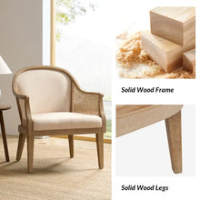 Load image into Gallery viewer, Danilo Solid Wood Armchair with Rattan Design and Sturdy Legs by HULALA HOME