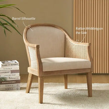 Load image into Gallery viewer, Danilo Solid Wood Armchair with Rattan Design and Sturdy Legs by HULALA HOME