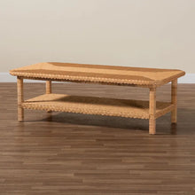 Load image into Gallery viewer, Minahasa Bohemian Braided Rattan Coffee Table in Light Honey