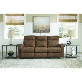 Signature Design by Ashley Edenwold Brown Reclining Sofa - Dimensions: 86