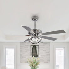 Load image into Gallery viewer, Parrot Uncle 52 - Inch Contemporary Chrome Ceiling Fan with Integrated LED Lights and Remote Control
