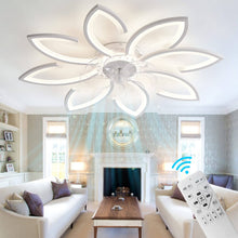 Load image into Gallery viewer, 35 Modern Ceiling Fan with Lights Remote Control, Low Profile Ceiling Fan with Lights, Flush Mount Smart Ceiling Fan Light for Bedroom Living Room