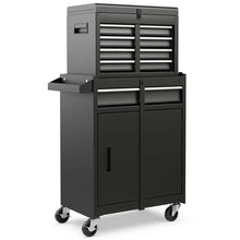 Load image into Gallery viewer, 2 - in - 1 Rolling Tool Chest, 5-Drawer Tool Storage Cabinet with Wheels, Adjustable Shelf, Tool Box Organizer for Garage Warehouse Workshop