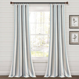Lush Decor Farmhouse Stripe Yarn Dyed Cotton Window Curtain Panel Pair - 84