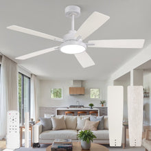 Load image into Gallery viewer, Zardon 52 in Black Ceiling Fan with LED Light and Remote, Downrod 6-Speed and Quiet Reversible DC Motor for Bedroom, Living Room, Indoor