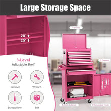 Load image into Gallery viewer, 2 - in - 1 Rolling Tool Chest, 5-Drawer Tool Storage Cabinet with Wheels, Adjustable Shelf, Tool Box Organizer for Garage Warehouse Workshop