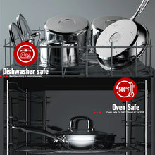 Load image into Gallery viewer, Cook N Home Pots and Pans Stainless Steel, 8-Piece Induction Pot Kitchen Cookware Set, Silver, Oven Safe