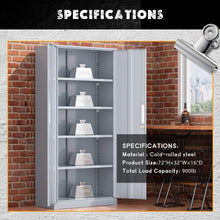 Load image into Gallery viewer, SOLAURA 71" Metal Garage Storage Cabinet with Locking Doors and Adjustable Shelves for Home, Office(Black)