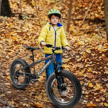 Load image into Gallery viewer, 20 in Mountain Bike for 7 - 15 Years Old, 7 Speed Kids Bike with High Carbon Steel Frame, Fat Tire and Dual Disc Brake, Front Suspension Mountain