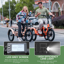 Load image into Gallery viewer, ABORON 3.0 Fat Tire Electric Trike for Senior Foldable E - Bike, 500W Motorized Tricycle Adult 20" Folding 3 Wheel Electric Commute Bike Trike W/48V