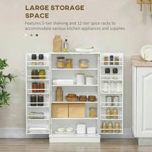 Load image into Gallery viewer, Spaco 17-Tier Kitchen Small Pantry Cabinet with 2 Doors and 6 Adjustable Shelves, Cabinet Pantry, Freestanding 5-Tier Shelving Pantries