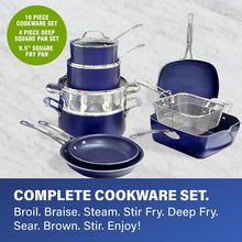Load image into Gallery viewer, Classic Blue 20-Piece Aluminum Ultra - Durable Non - Stick Diamond Infused Cookware and Bakeware Set