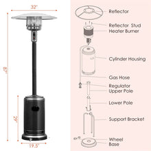 Load image into Gallery viewer, 50,000 BTU Propane Patio Heater, Standing Stainless Steel Outdoor Heater with Wheels, Triple Protection, CSA Certified for Deck &amp; Commercial