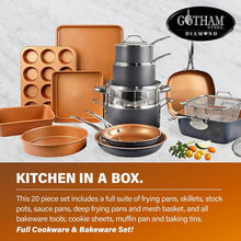 Load image into Gallery viewer, 20-Piece Aluminum Ti - Ceramic Nonstick Cookware and Bakeware Set in Graphite