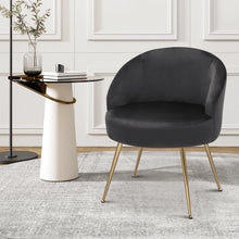 Load image into Gallery viewer, Monibloom Velvet Accent Chair, Modern Upholstered Single Sofa Side Chair, Comfy Barrel Club Living Room Armchair with Golden Metal Legs