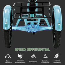 Load image into Gallery viewer, ABORON 3.0 Fat Tire Electric Trike for Senior Foldable E - Bike, 500W Motorized Tricycle Adult 20" Folding 3 Wheel Electric Commute Bike Trike W/48V