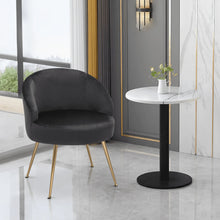 Load image into Gallery viewer, Monibloom Velvet Accent Chair, Modern Upholstered Single Sofa Side Chair, Comfy Barrel Club Living Room Armchair with Golden Metal Legs
