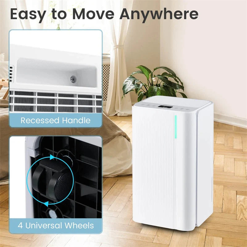 32 Pint Dehumidifier with 3.3FT Drain Hose, 24H Timer & 3-Color Indicator, 2000 Sq.Ft Portable Dehumidifier for Basement, Bedroom, Bathroom