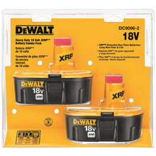Load image into Gallery viewer, DEWALT 18 - Volt xRP NiCd Extended Runtime Pack 2.4 Ah Battery (2-Pack)