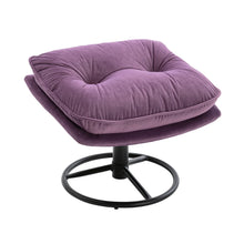 Load image into Gallery viewer, Velvet Swivel Accent Chair with Ottoman, Modern Chaise Lounge Chair with Metal Frame and Footstool, Comfy Armchair Reading Chair
