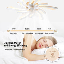 Load image into Gallery viewer, Garwarm Dimmable Ceiling Fan with Light and Remote Control, 27" Small Flush Mounted Ceiling Fan