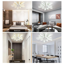 Load image into Gallery viewer, Garwarm Dimmable Ceiling Fan with Light and Remote Control, 27" Small Flush Mounted Ceiling Fan