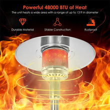 Load image into Gallery viewer, 50,000 BTU Propane Patio Heater, Standing Stainless Steel Outdoor Heater with Wheels, Triple Protection, CSA Certified for Deck &amp; Commercial