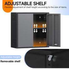 Load image into Gallery viewer, Topass Metal Wall Cabinet with Lockgarage Storage Cabinet, Wall - Mounted Utility Cabinet with Adjustable Shelf &amp; Locking Doors