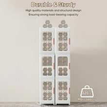 Load image into Gallery viewer, Slim Kitchen Pantry Storage Cabinet with Doors and Shelves, 3 - Tiers Plastic Narrow Storage Organizer Collapsible