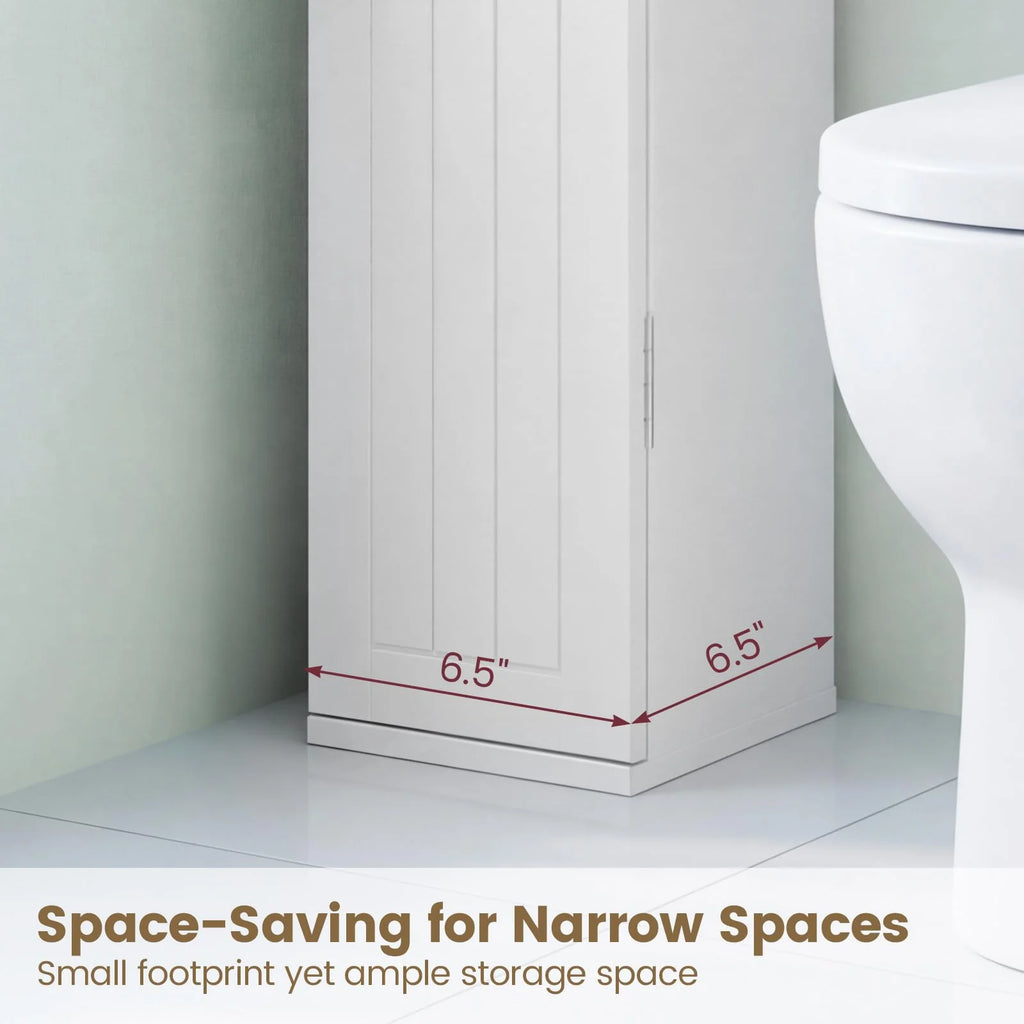 Tangkula Slim Bathroom Storage Cabinet with Door