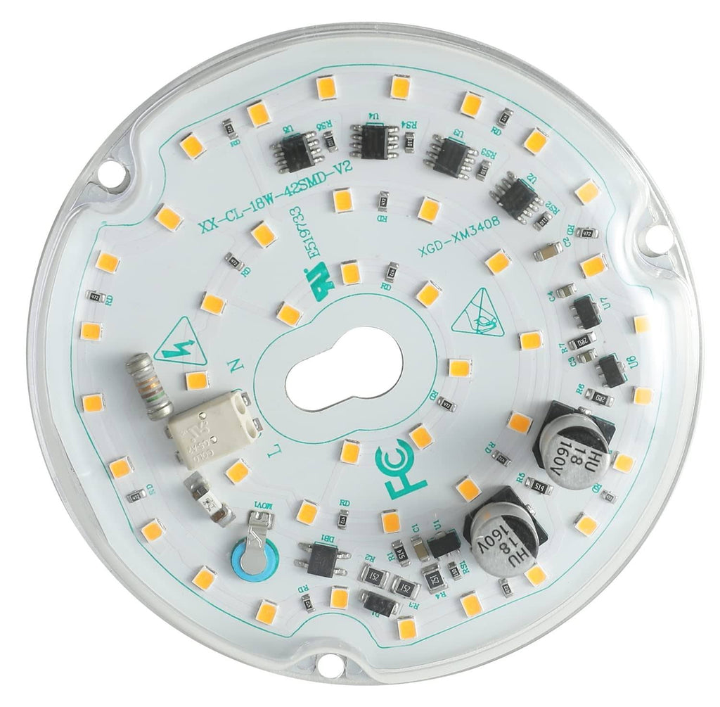 Ledytech 3.93'' Retrofit Light Kit for Ceiling Flush Light Ceiling Fan Light Replacement Panel PCB 18W 3000K 6000K 1800Lm 120V CRI90 Dimmable (White