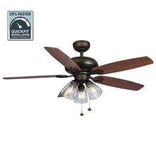Load image into Gallery viewer, Hampton Bay Rockport 52 in. Bronze LED Ceiling Fan with Light Kit