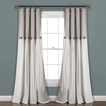 Load image into Gallery viewer, Lush Decor Linen Button Window Curtain Panel - 84", Single, Gray/White