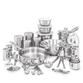 Old Dutch International 36-Piece Kitchen in a Box Cookware Set, Silver
