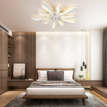 Load image into Gallery viewer, Garwarm Dimmable Ceiling Fan with Light and Remote Control, 27" Small Flush Mounted Ceiling Fan
