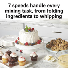 Load image into Gallery viewer, Hamilton Beach 4 Quart Stand Mixer for Kitchen, 7 Speeds, Tilt - Head, Dough Hook, Whisk &amp; Flat Beater, White