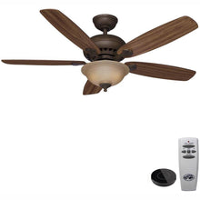 Load image into Gallery viewer, Hampton Bay Southwind 52 in. LED Venetian Bronze Ceiling Fan with Light Kit Works with Google Assistant and Alexa 20006
