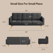 Load image into Gallery viewer, Bedroom Furniture Set Includes Queen Bed Frame, 4 Drawer Dresser Set of 2 &amp; 3 Seat Futon Sofa Modern Storage Solution for Stylish Home Decor