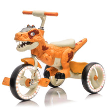 Load image into Gallery viewer, Xuanlur Kids Ride on Dinosaur Tricycle, Toddlers Kid Trike with Wide Flash Wheels, Anti - Slip Pedals, Rear Basket, Music &amp; LED Lights, Toddler Bike