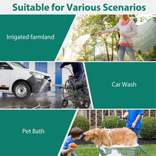 Load image into Gallery viewer, Portable Garden Hose Reel Cart Holds 300FT of 5/8" Large Capacity, Heavy - Duty Metal Hose Cart with 4 Wheels &amp; Storage Basket for Lawn Yard