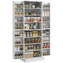 Load image into Gallery viewer, Spaco 17-Tier Kitchen Small Pantry Cabinet with 2 Doors and 6 Adjustable Shelves, Cabinet Pantry, Freestanding 5-Tier Shelving Pantries