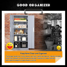 Load image into Gallery viewer, SOLAURA 71" Metal Garage Storage Cabinet with Locking Doors and Adjustable Shelves for Home, Office(Black)