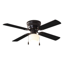 Load image into Gallery viewer, Mainstays 42 inch Hugger Indoor Ceiling Fan with Light Kit, Black, 4 Blades, Reverse Airflow