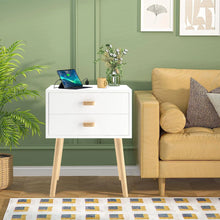 Load image into Gallery viewer, Syngar Nightstand Set of 2, Modern Bedside Tables with 2 Drawers, Storage Shelf and Wood Handles, White Bedroom Furniture