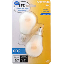 Load image into Gallery viewer, Great Value LED Ceiling Fan Bulb, 7 - Watt (60W Equivalent) A15 with E12 Base Soft White, 2 Pack