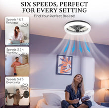 Load image into Gallery viewer, Cannonx 14 Low Profile Ceiling Fans with Lights and Remote, Modern Fandelier Ceiling Fan