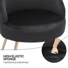 Load image into Gallery viewer, Monibloom Velvet Accent Chair, Modern Upholstered Single Sofa Side Chair, Comfy Barrel Club Living Room Armchair with Golden Metal Legs